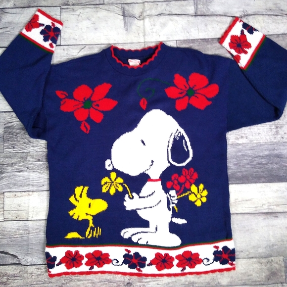 Peanuts Sweaters - Vintage Snoopy and Woodstock Crewneck Sweater XL